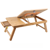 Table de lecture pour lit, plateau, tiroir de table pour ordinateur portable, réglable, multifonction, en bambou, bon marché, bureau d'ordinateur