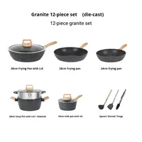 Ensemble de casseroles en aluminium antiadhésives, ensemble complet, sain, durable, compatible induction, compatible four, style occidental, nouveau design trempé