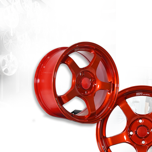 Rueda de Coche Ligera TE37 Saga S-Plus 17x7.5 4H100 ET38 de Aleación de Aluminio 3R Color Rojo Caramelo, Lista para Pista, Exportación a Malasia 03513-V3 - Product Image 3