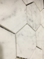 Mosaïque de marbre hexagonal en pierre blanche de Carrare d'Italie naturelle de 3 pouces pour la décoration des murs et des sols de la maison
