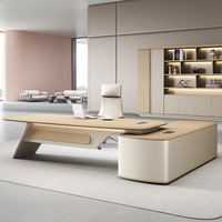 Bureau de direction moderne de luxe en MDF pliable en forme de L avec rangement, mobilier de bureau élégant