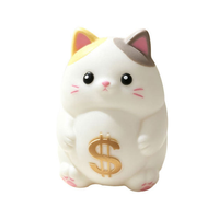 Mainan Kucing Keberuntungan Jumbo Ukuran Besar 15cm, TPR Lembut, Slow Rebound, Pereda Stres