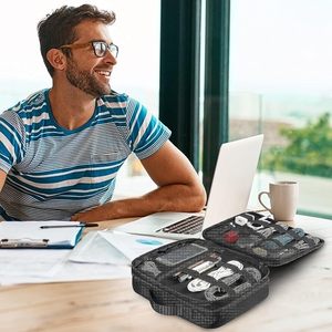 Free Sample Cheap Travel Organizer Bag Waterproof <b>Case</b> Double Layer Organize Electronic Cable <b>Charger</b> Power Bank <b>Phone</b> - Product Image 4