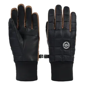 Winter Outdoor Men's Full Finger Ski Gloves Down Filled Ski Snowboard Gloves High Quality Touchscreen ODM