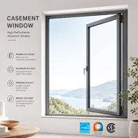 Fenêtre à battant en aluminium avec option vitre flottante et vitrail, créant une intimité et une éclairage doux à l'intérieur des salles de bain