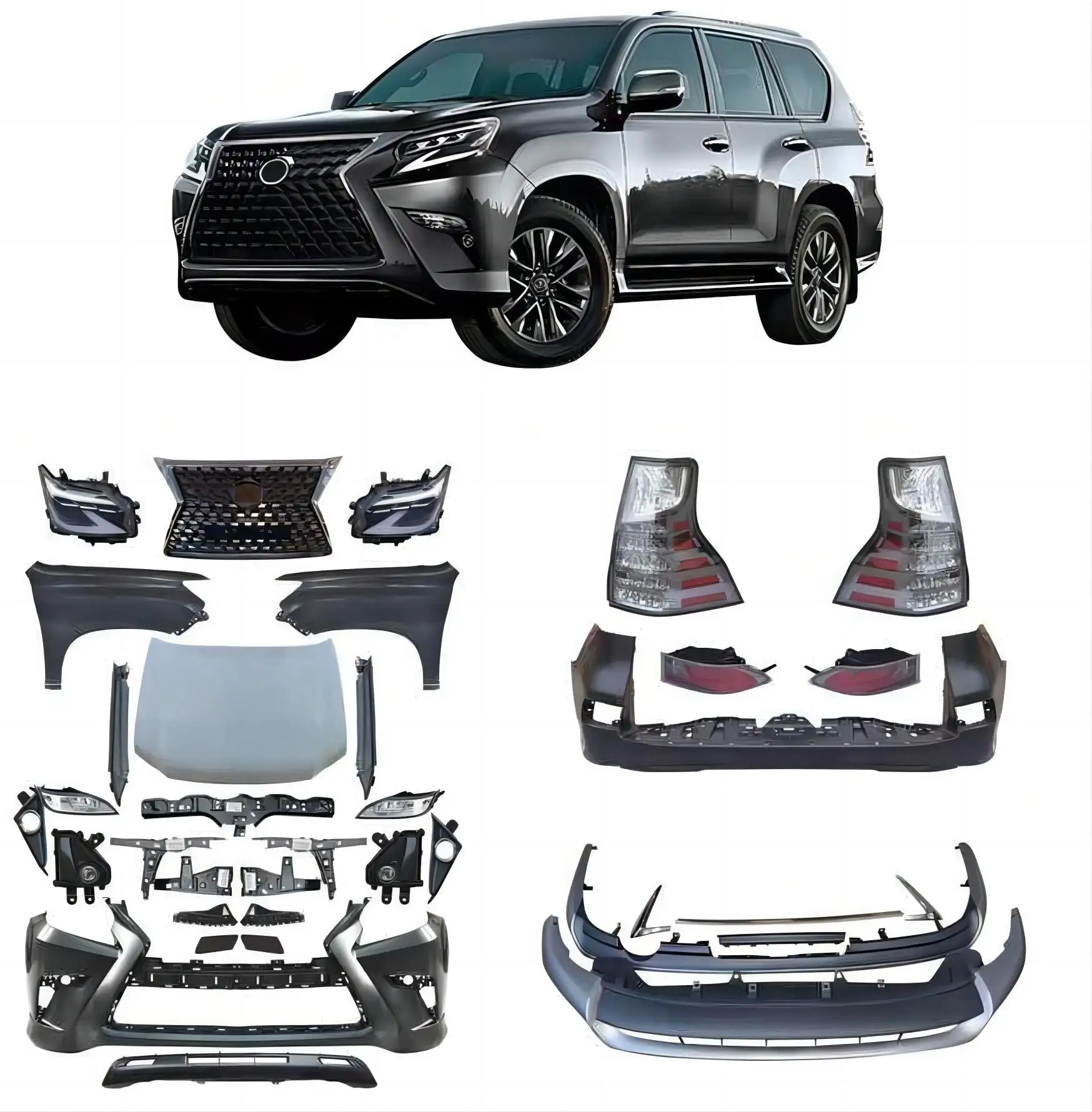 Kits de carroceria para To Yo Ta para Land Cruiser Prado 10-17 Atualização Facelift To Body Kits GX460