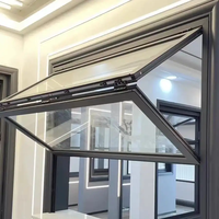 Ventanas de vidrio plegables de aluminio con rejilla enrollable vertical americana moderna para tienda, cafetería, Bar, Hotel, Villa, concepto de diseño gráfico