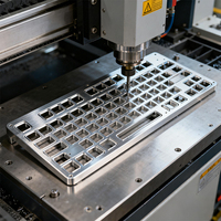Service de brochage personnalisé Plaque de fond de boîtier de clavier mécanique en métal laiton aluminium CNC offrant des solutions d'usinage précises