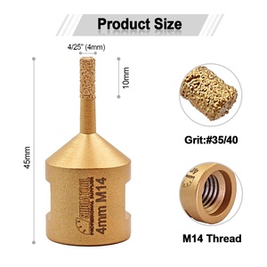 Amoladora angular de calidad superior de 4-16mm de diámetro, vástago M14, sierra de agujero de diamante, brocas de mármol, <span class=keywords><strong>coronas</strong></span> de diamante <span class=keywords><strong>para</strong></span> baldosas de cerámica - Product Image 2