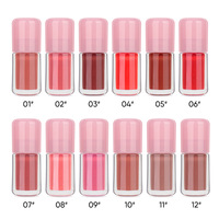 Lip Glow 12 Warna Baru Populer Private Label Makeup 3D Water Glow Finish Lip Oil Mengunci Kelembapan Ringan Melembapkan Ukuran Reguler