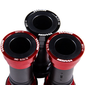 Soporte inferior para bicicleta de montaña BB92, aleación de aluminio, ajuste a presión, doble rodamiento, componente para bicicleta de carretera, negro y rojo - Product Image 3