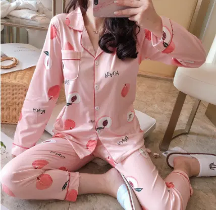 X-y593 popüler birçok renk mektup grafik uzun kollu pijama setleri kombinasyonu pijama seksi fit pijama kadın ev tekstili