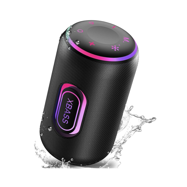 Portable for Speaker 30W V5.4 2.0 Channel Deep Bass 30H Playtime RGB Lights IPX7 Waterproof Home Theatre Computer White