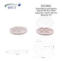 Vente en gros d'étiquette personnalisée étui à blush transparent 6 + 1 couleurs conteneur de blush vide étui à palette de fard à paupières emballage cosmétique en plastique