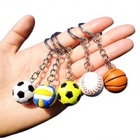 Porte-clés créatif et pratique en forme de mini ballon de sport réaliste - Souvenir d'événement et breloque de sac pour basketball, football, baseball et volleyball