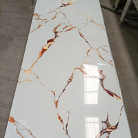 Panneaux muraux en PVC imitation marbre, feuilles de marbre UV, panneaux muraux en plastique imitation marbre