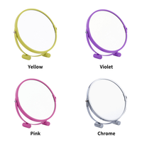 Miroirs compacts en gros, petits, modernes, simples, double face, pour table de maquillage, sur pied, en acier inoxydable, miroir cosmétique