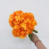 Bouquet d'hortensias artificiels jaunes à 5 têtes, fleurs artificielles en soie et plastique pour la décoration de la maison et des mariages