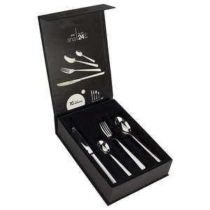 Couverts Fourchette en acier inoxydable Menagere, 24 pièces, design moderne, Couteau Cuillere Cafe - Product Image 5