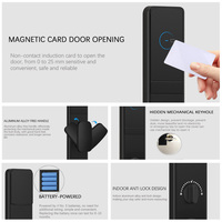 Venta al por mayor de cerraduras inteligentes de aleación de aluminio para hoteles, sistema de software de gestión de cerraduras electrónicas RFID, llave T57, puerta de madera para habitación