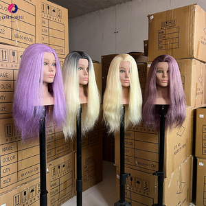 Tête de mannequin en cheveux humains à 100% avec épaules, pour la formation en cosmétologie et en <span class=keywords><strong>coiffure</strong></span>, tête de mannequin pour perruque - Product Image 1