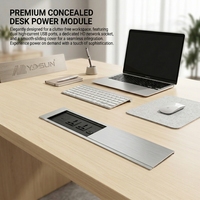 Station de prise de courant de bureau en alliage d'aluminium avec multiprise et unité de distribution d'énergie pour table de conférence et bureau