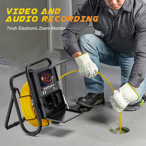 50M macchina fotografica di controllo del tubo di fogna WithKeyboard + Meter contatore DVR 16GB scheda Video 23mm endoscopio fotocamera 7 "obiettivo del tubo dello schermo - Product Image 5