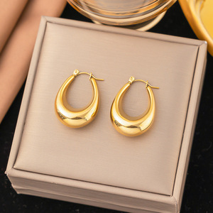 Boucles d'oreilles en acier inoxydable pour femmes, bijoux de mode en stock à vendre - Product Image 1