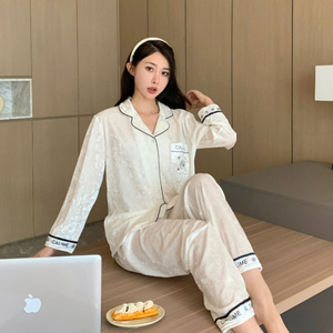 Automne et <span class=keywords><strong>hiver</strong></span> or velours pyjamas femmes Cardigan à manches longues costume épaissi luxe pyjamas ensembles de vêtements de nuit - Product Image 6