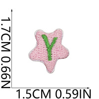 Patch étoile thermocollant en polyester brodé de lettres anglaises, petite taille, pour décoration de vêtements et pendentifs DIY