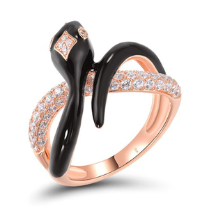 Hot Selling Premium Specialized Enamel <b>Snake</b> 18K Gold Plated 925 Sterling Silver Cubic Zirconia <b>Ring</b> for Women <b>Men</b> Gift - Product Image 1