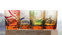 Tasse en verre de whisky de Style japonais populaire nouveau modèle gobelet à boire coloré Edo Kiriko artisanat tasse de Brandy pour l'alcool