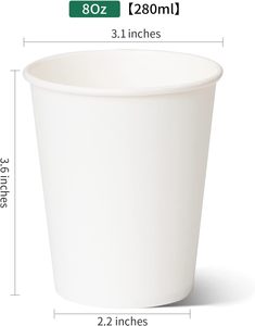 Gobelets en papier jetables 8/10/12/16/20 oz, gobelets en papier à paroi simple pour boissons chaudes/froides - Product Image 6