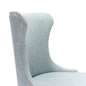 Silla de comedor tapizada de terciopelo contemporáneo Silla de comedor con patas de metal negro - Product Image 4