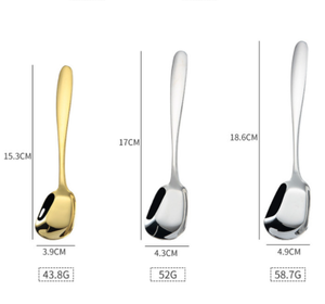 Cuchara de Sopa de Acero Inoxidable para Niños, Hogar y Restaurantes, Fondo Plano, Gran Capacidad, Cuchara para Postre, Buffet Chino, Cafetería, Espátula DFT18 - Product Image 5