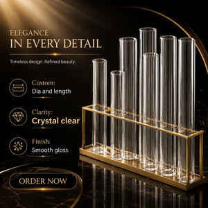 Tubo Redondo de Acrílico Transparente para Uso Industrial, Exhibición de Envases Cosméticos con Diámetro y Longitud Personalizados - Product Image 1
