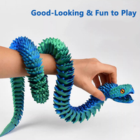Juguetes de Serpiente, Víbora y Pitón Impresos en 3D, Personalizados al por Mayor, Modelo OEM, Animales de Plástico Luminosos, Categoría Figuras de Acción 3D