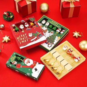 Eco Friendly Stainless Steel <b>Christmas</b> Spoon Fork Gift Set Creative Holiday Tableware Gift Dessert Utensils Mirror Finish - Product Image 3
