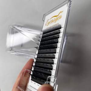 Extensions de cils synthétiques individuelles pré-fabriquées en forme de V, à double pointe, volume plat, ellipse, avec logo personnalisé pour votre marque - Product Image 3