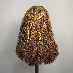 SDD vente en gros 13x4 perruques dentelle avant Pixie bouclés 300% densité perruques frontales de cheveux humains - Product Image 6