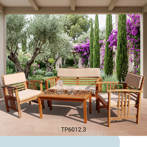 Ensemble de canapés en teck moderne et luxueux, écologique, imperméable, avec protection UV, pour une utilisation en extérieur et en intérieur, adapté aux villas, meubles de jardin - Product Image 5