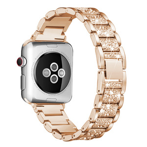 Correa de Reloj de Acero Inoxidable con Relieve 3D y Diamantes para <span class=keywords><strong>Apple</strong></span> <span class=keywords><strong>Watch</strong></span> 6, <span class=keywords><strong>SE</strong></span>, 7, 8, 9 y Ultra - Product Image 3