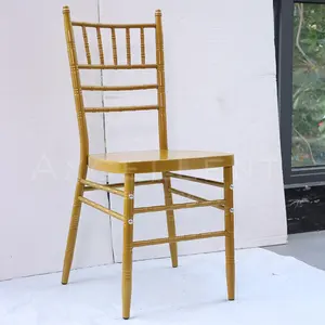 Altın Knock-down tasarım küçük hacimli Metal demir parti açık chiavari düğün sandalyesi