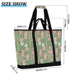 Large Capacity Outdoor Lunch Bag Aloha Hawaiian Flowers Puakenikeni Customs Waterproof Oxford Camping Cooler Bag - Product Image 3