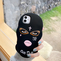 Funda de teléfono de moda para mujer, cubierta suave de Goon enmascarado 3D para iPhone 12 7 8Plus X XS XR 11 Pro Max Tears Girl Jesus Cross