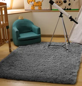 Alfombra de felpa antideslizante gruesa peluda de piel de conejo falsa alfombra acolchada alfombra de dormitorio alfombra de sala de estar suave y esponjosa