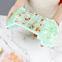 2 moldes de silicona para cubitos de hielo con forma de hueso, sin BPA, con tapa, diseño creativo de panal.