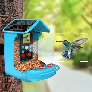 Ngoài Trời Lớn hồng y Bird Feeder birdhouses sóc bằng chứng năng lượng mặt trời Bird feeders nhà cho bên ngoài treo với máy ảnh
