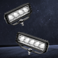 Lampe de travail LED à 4 lentilles DC 12V-60V, double couleur jaune et blanc, faisceau haut et bas, étanche, pour conduite tout-terrain, camion, SUV, VTT