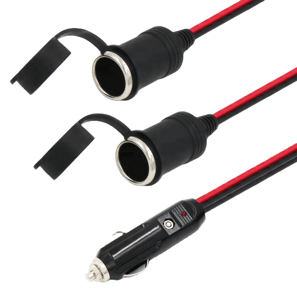 CTCOIJRN Adattatore Femmina for accendisigari for Auto da 2FT 12V 24V 10A Morsetti a Coccodrillo Cavo di prolunga Clip-on for Batteria for Auto Gentilmente
